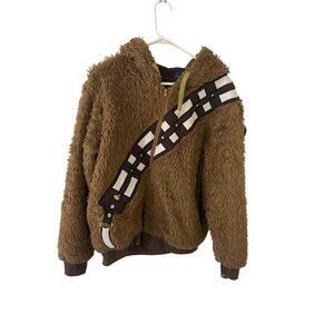 Star Wars Adults Cosplay Faux Fur Chewbacca Furry Hoodie - Small